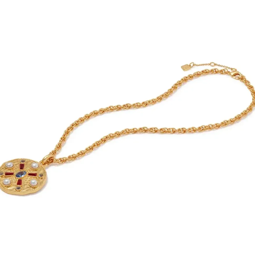 Medieval Stone Medallion Pendant Necklace