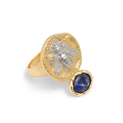 Mediterranean Coin And Stone Ring