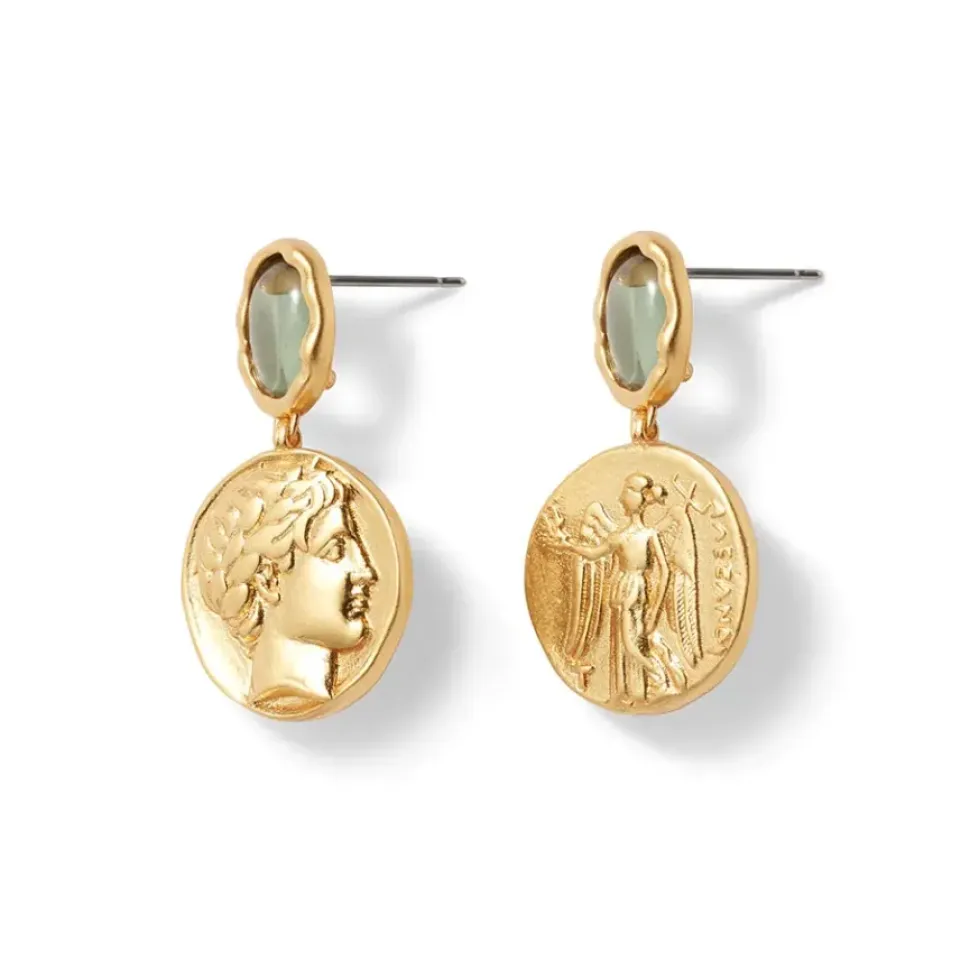 Mediterranean Coin Drop Earrings