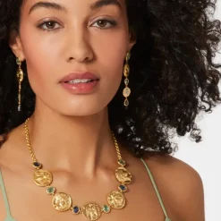 Mediterranean Coin Statement Necklace