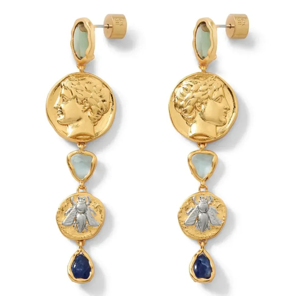 Mediterranean Coin Statement Earrings