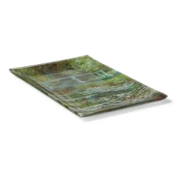 Monet Bridge And Water Lilies Glass Tray