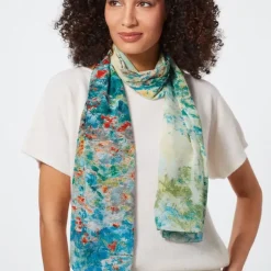 Monet Garden At Argenteuil Oblong Silk Scarf