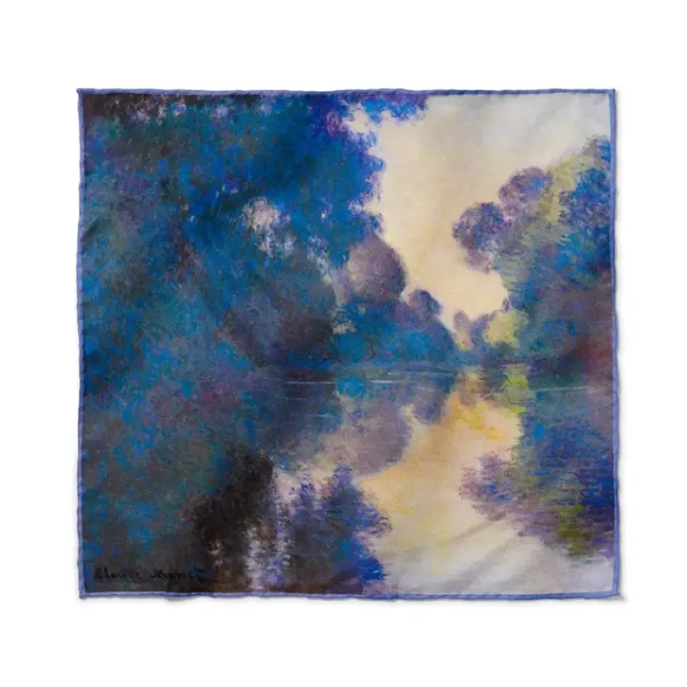 Monet Morning On The Seine Silk Pocket Square