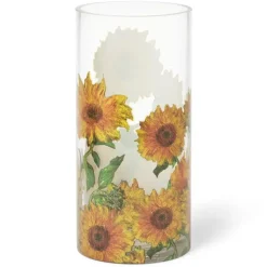 Monet Sunflowers Glass Vase