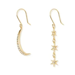Moon And Stars Drop Earrings