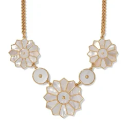 Mother-Of-Pearl Mosaic Statement Necklace