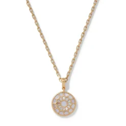 Mother-Of-Pearl Mosaic T-Bar Pendant Necklace