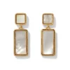 Mother-Of-Pearl Tile Double-Drop Earrings