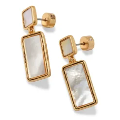 Mother-Of-Pearl Tile Double-Drop Earrings