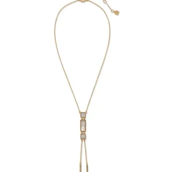 Mother-Of-Pearl Tile Double Lariat Necklace