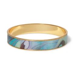 Peacock Feather Enamel Bangle