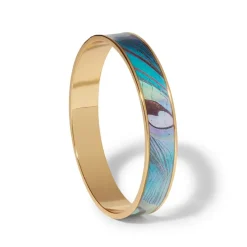 Peacock Feather Enamel Bangle