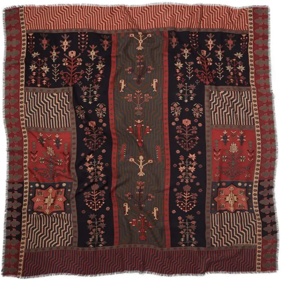 Persian Garden Oversize Square Wool Scarf
