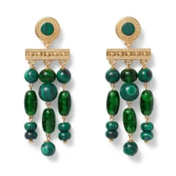 Roman Malachite Chandelier Earrings