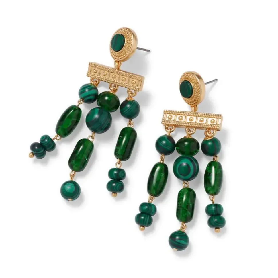 Roman Malachite Chandelier Earrings