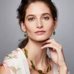 Sage Leaf Drop Earrings