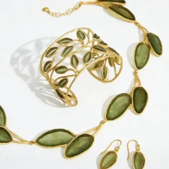 Sage Leaf Drop Earrings