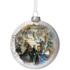 Skating In Central Park Glass Disc Ornament