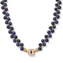 Spanish Baldric Lapis Braided Necklace And Elongated Drop Earrings Set