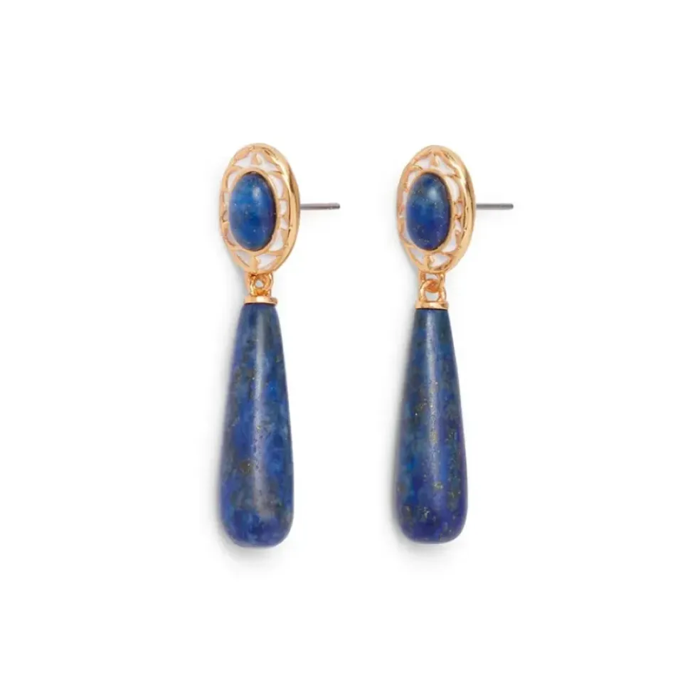 Spanish Baldric Lapis Elongated Drop Earrings