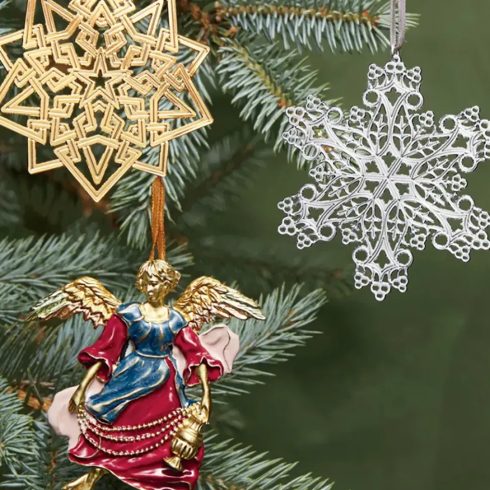 2023 Star, Snowflake, And Angel Tree Ornament Set
