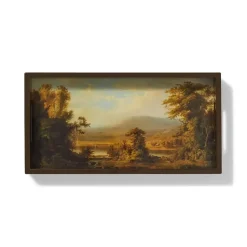 Sublime Landscapes Duncanson Cows Watering In A Stream Small Lacquer Tray