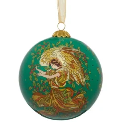 Tait-Henson Angel Of The Evergreens Hand-Painted Glass Ornament