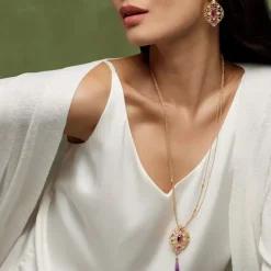 Turkish Amethyst Long Pendant Necklace