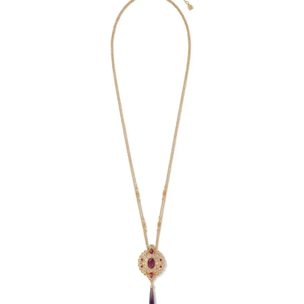 Turkish Amethyst Long Pendant Necklace