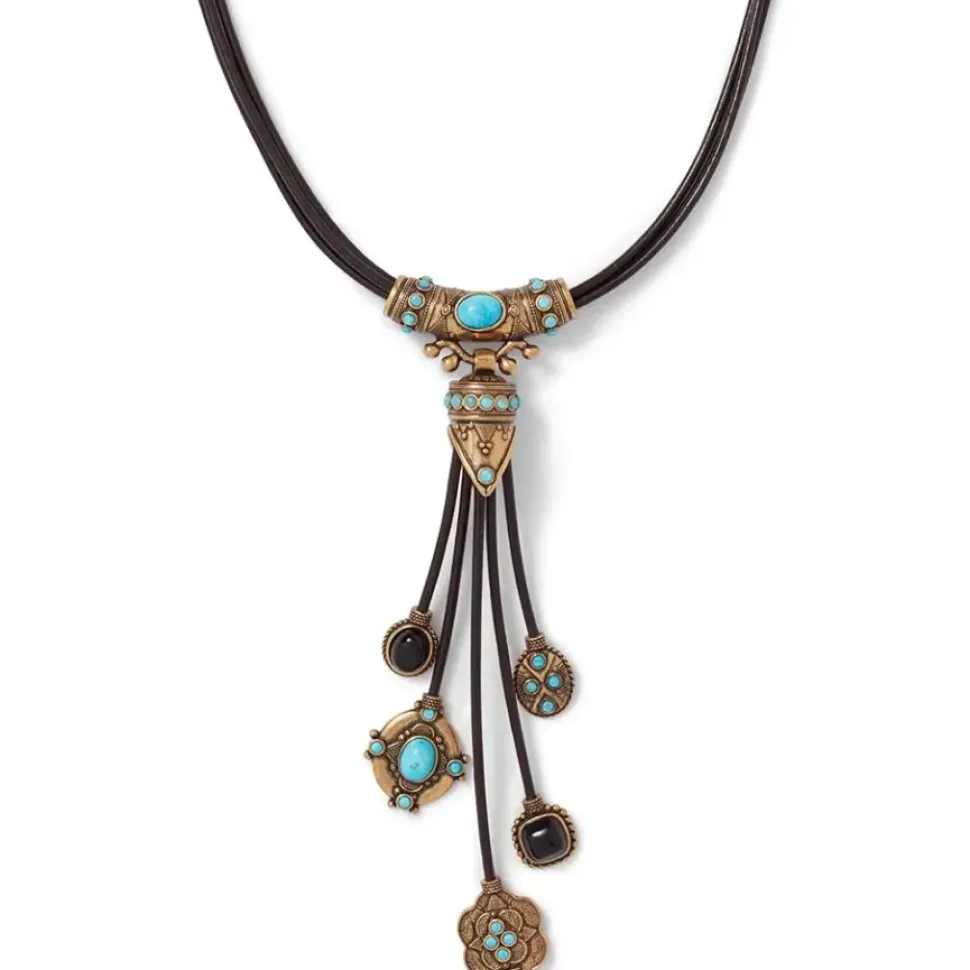 Turkmen Leather Statement Necklace