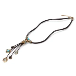Turkmen Leather Statement Necklace