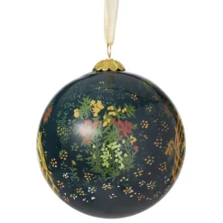 Unicorn In A Garden Hand-Painted Glass Ornament