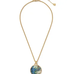 Van Gogh Irises Enamel Pendant Necklace