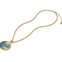 Van Gogh Irises Enamel Pendant Necklace