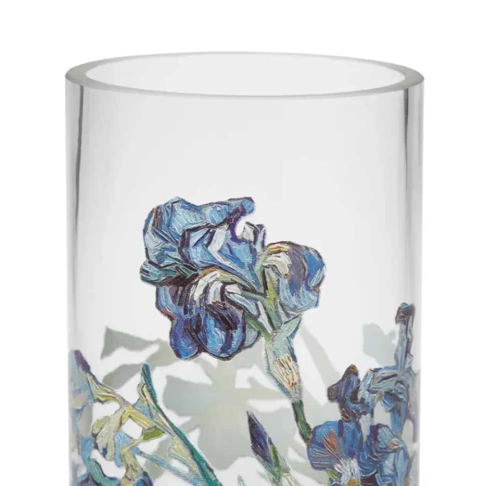Van Gogh Irises Glass Vase