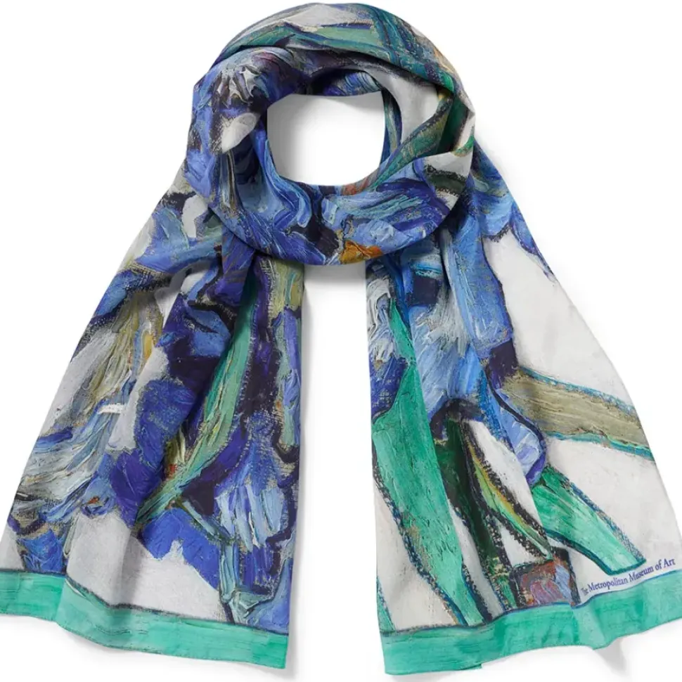 Van Gogh Irises Oblong Silk Scarf
