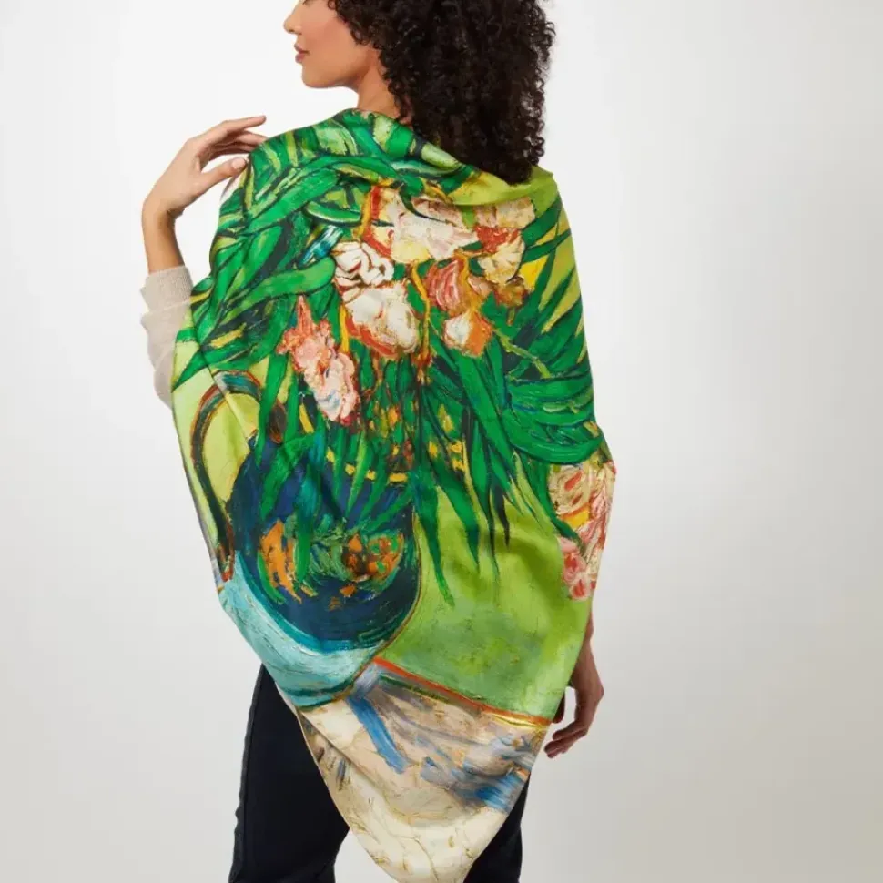 Van Gogh Oleanders Oversize Square Silk Scarf