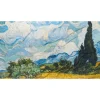Van Gogh Wheat Field With Cypresses Oversize Oblong Silk Scarf