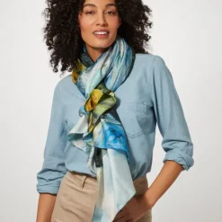 Van Gogh Wheat Field With Cypresses Oversize Oblong Silk Scarf