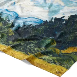 Van Gogh Wheat Field With Cypresses Oversize Oblong Silk Scarf