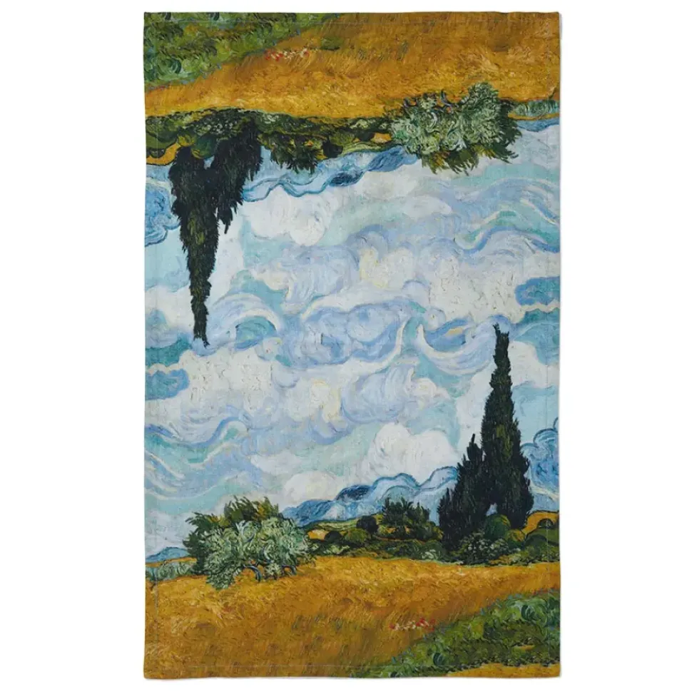 Van Gogh Wheat Field With Cypresses Tea Towel