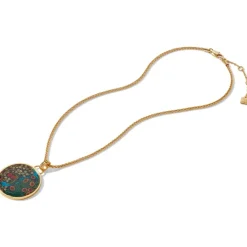 William Morris Blackthorn Enamel Pendant Necklace