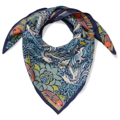 William Morris Peacock And Dragon Square Silk Scarf