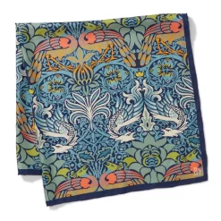 William Morris Peacock And Dragon Square Silk Scarf