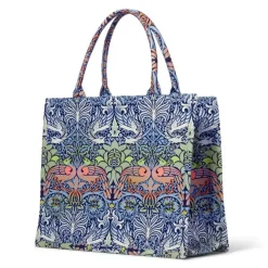 William Morris Peacock And Dragon Oversize Structured Tote