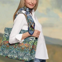 William Morris Peacock And Dragon Oversize Structured Tote