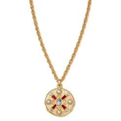 Medieval Stone Medallion Pendant Necklace