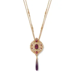 Turkish Amethyst Long Pendant Necklace